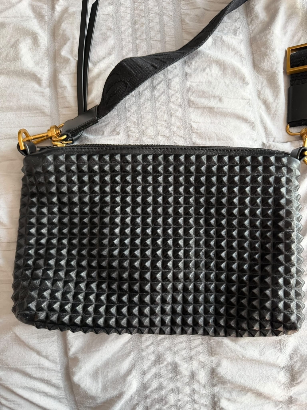 All SAINTS - Black Studded Crossbody Shoulder Bag - Designer-Inspired
